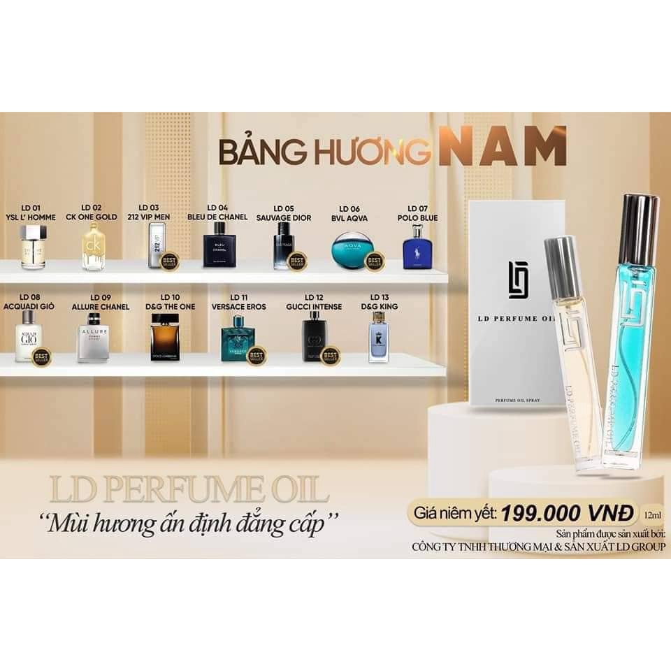 Bảng Test Thử 36 Mùi hương Cực đỉnh Nước hoa LD PERFUME OIL 3ML - có bán lẻ - HUYENLINH BEAUTY