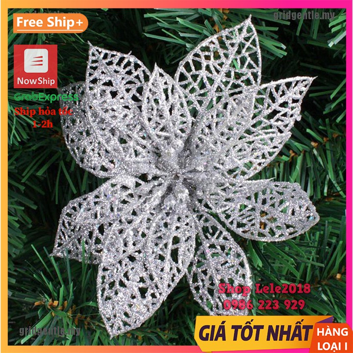 Hoa kim tuyến lưới 15cm loại đẹp trang trí cây thông Noel giáng sinh