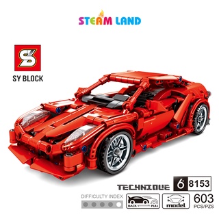 Đồ chơi lắp ráp siêu xe ferrari màu đỏ - sy block 8153