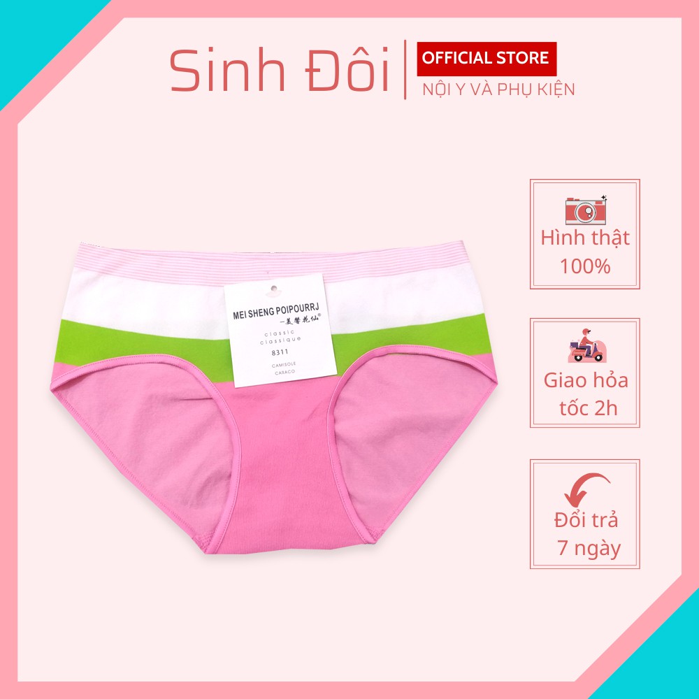 Quần lót nữ dệt kim cao cấp cạp vừa họa tiết sọc ngang ôm mông co giãn mềm mịn thoáng mát size dưới 60kg