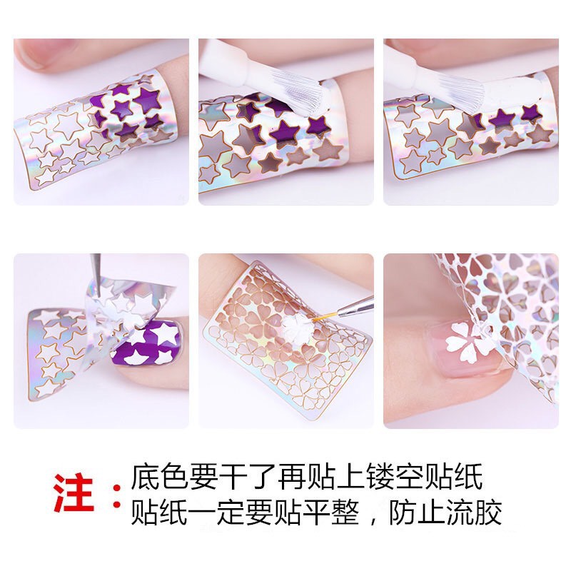 Khuôn vẽ móng tay làm Nail họa tiết độc đáo - set 12 tấm