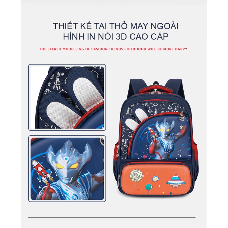 Balo hoạt hình cho bé đi học tiểu học in hình nổi 3D siêu nhân công chúa khủng long dễ thương đáng yêu 3D2202