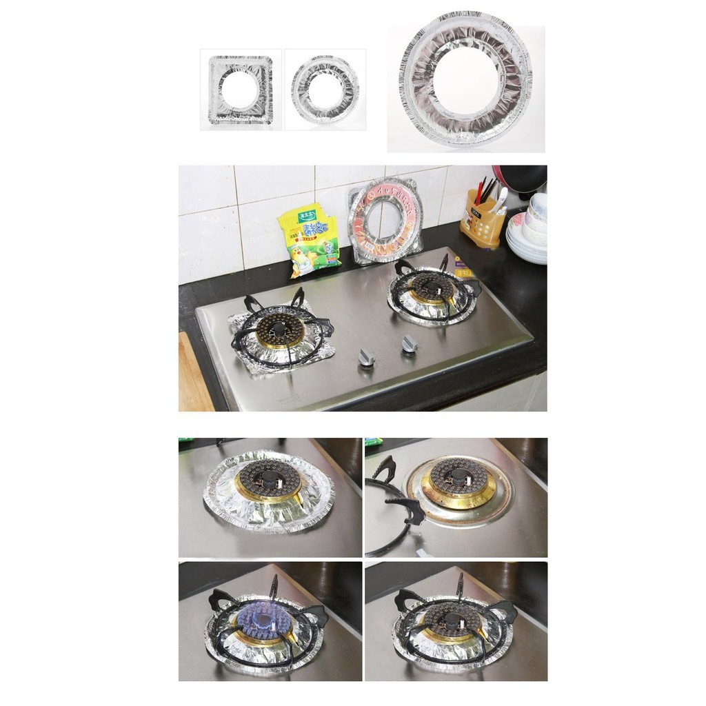 Combo 10 Giấy Bạc Lót Kiềng Bếp Ga Tiện Dụng