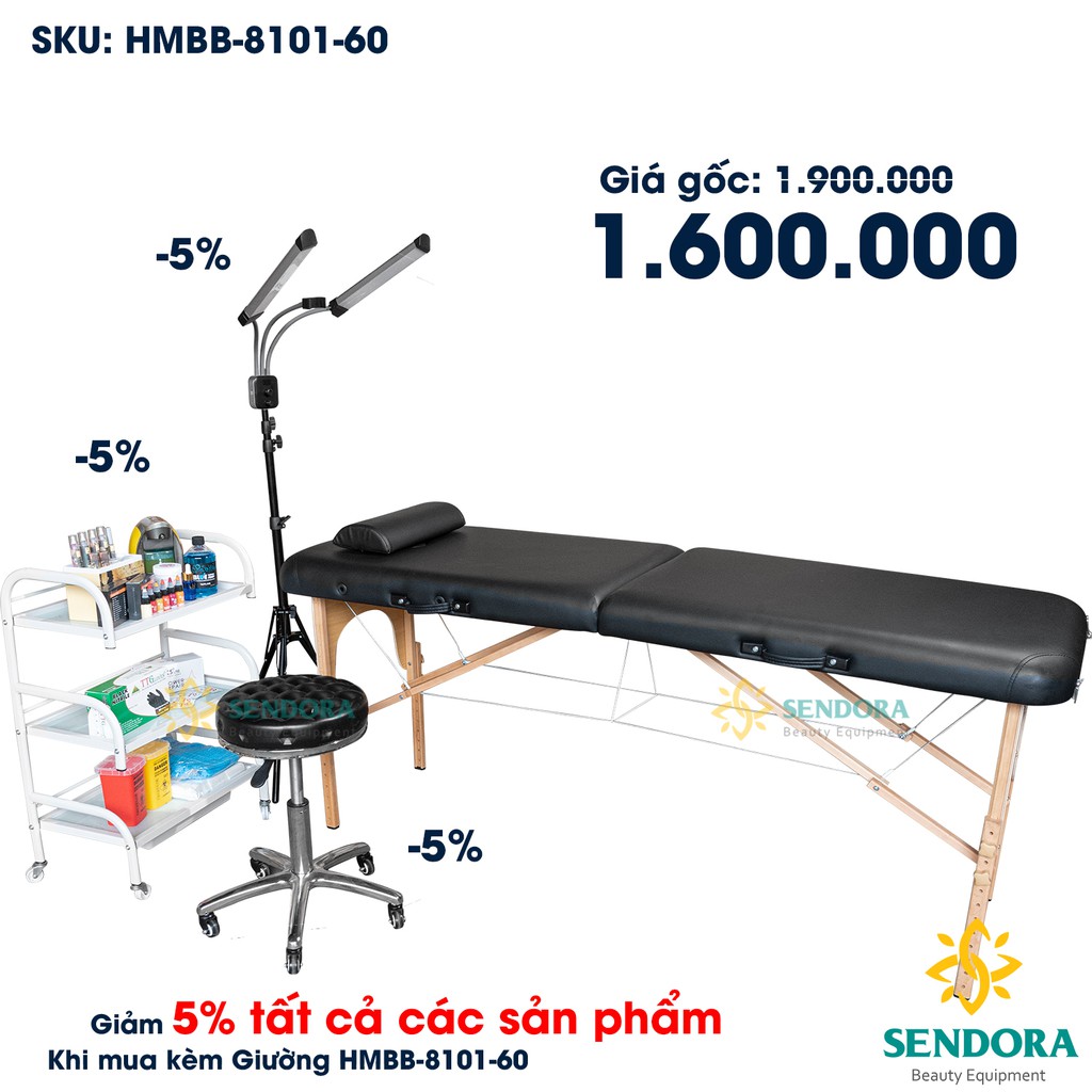 Bộ thiết bị phòng xăm NHẬP KHẨU, giường ghế phun xăm Vali di động