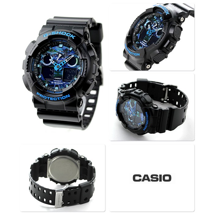 Đồng hồ nam dây nhựa G-SHOCK Casio chính hãng Anh Khuê GA-100CB-1ADR