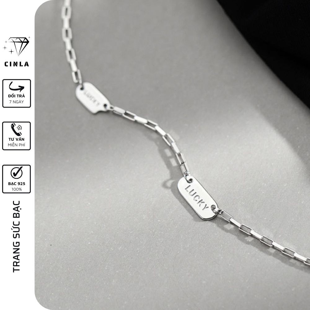 Dây chuyền nữ mạ bạc 925 cá tính cao cấp chính hãng trang sức bạc CINLA DC010