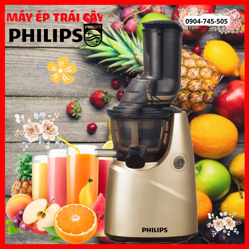 Máy ép chậm trái cây PHILIPS chính hãng BH12 tháng công suất mạnh 250W Ép nguyên hoa quả mà không sợ tắc nghẽn