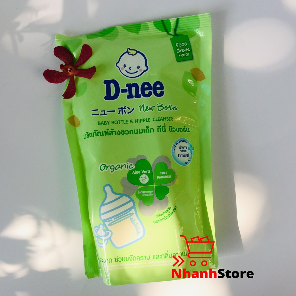 Nước súc rửa bình sữa Dnee Thái Lan dạng chai, túi