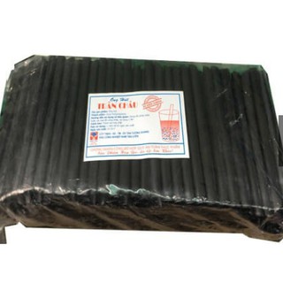 Ống hút đen phi 8 (hút sinh tố) / phi 12 (hút trà sữa ) không bọc màng gói 500g
