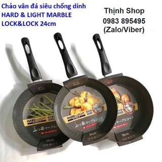 chảo vân đá đáy từ lock&lock - chảo vân đá hard&light marble lock&lock