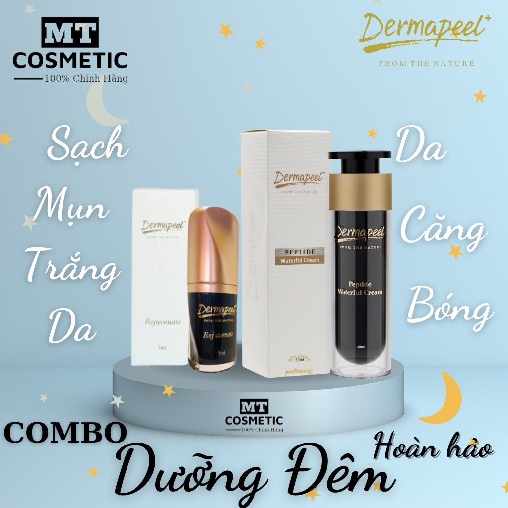 BỘ ĐÔI DƯỠNG ĐÊM DERMAPEEL+ - DA CĂNG BÓNG - TRẮNG SÁNG - CHỐNG LÃO HÓA - NGỪA MỤN - MỜ THÂM HIỆU QUẢ