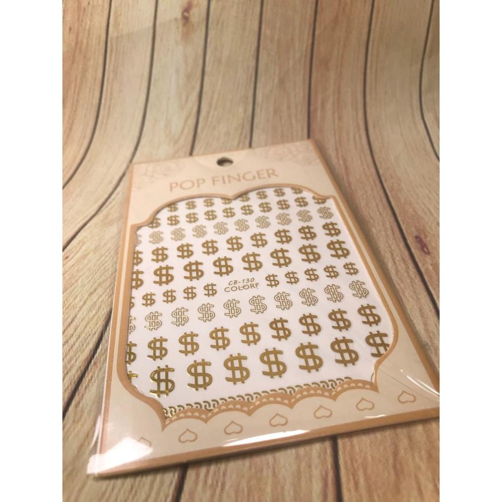 Hình dán móng tay Dolla vàng