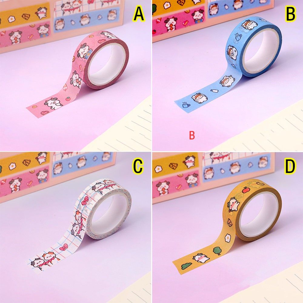 Cuộn Băng Keo Giấy 5m Họa Tiết Hoạt Hình Dễ Thương Trang Trí Album Ảnh/Nhật Ký DIY