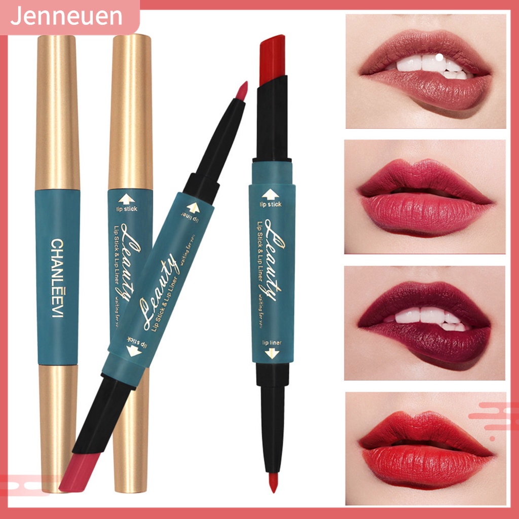 Son Môi Kiêm Bút Kẻ Viền Môi Hai Đầu 1.9g Siêu Nhẹ Màu Sắc Tươi Tắn Thích Hợp Cho Các Bữa Tiệc