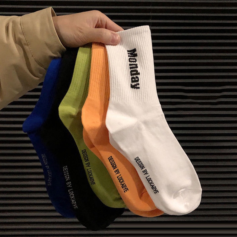 Vớ Thể Thao Cổ Cao Thoáng Khí In Chữ Thời Trang Thu Đông Cho Nam Và Nữ
