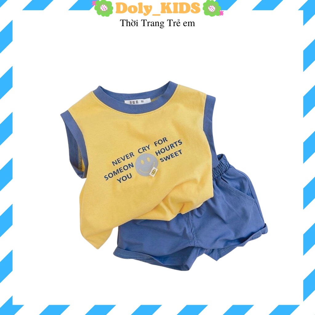 Đồ bộ ba lỗ sát nách cho bé trai bé gái Doly kids, Bộ quần áo hè bé trai trẻ em TEA05, áo thun bé trai từ 7-28kg