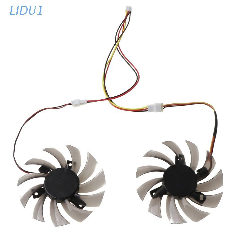 LIDU1  2Pcs T128010SM 75mm 3Pin Cooling Fan for GTX 460 465 560 Ti 580 650 750Ti GT440 GT610 GT730 Graphics Card Cooler Fan