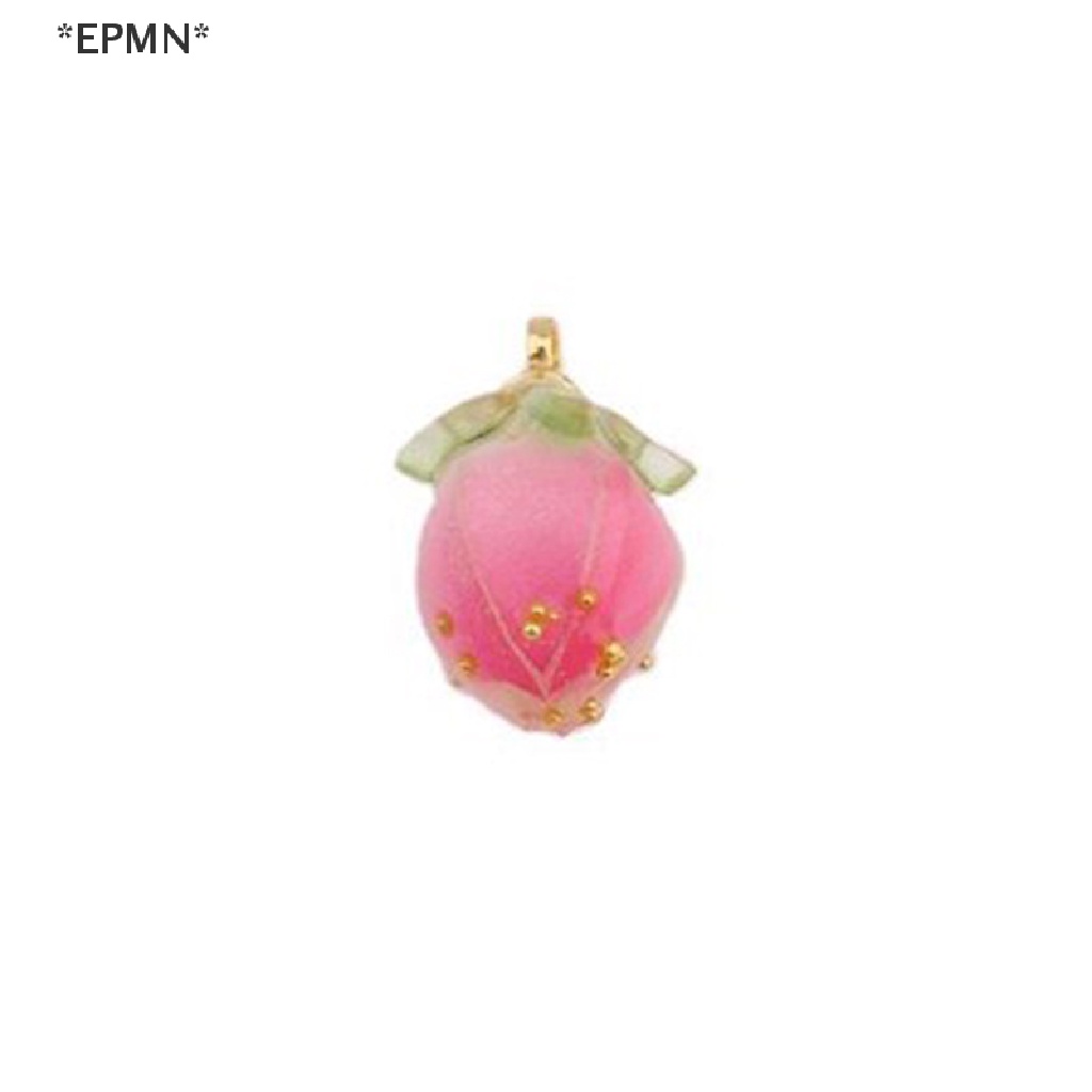 Mặt Dây Chuyền Hình Trái Dâu 3D Bằng Nhựa Resin Làm Trang Sức Thủ Công Diy