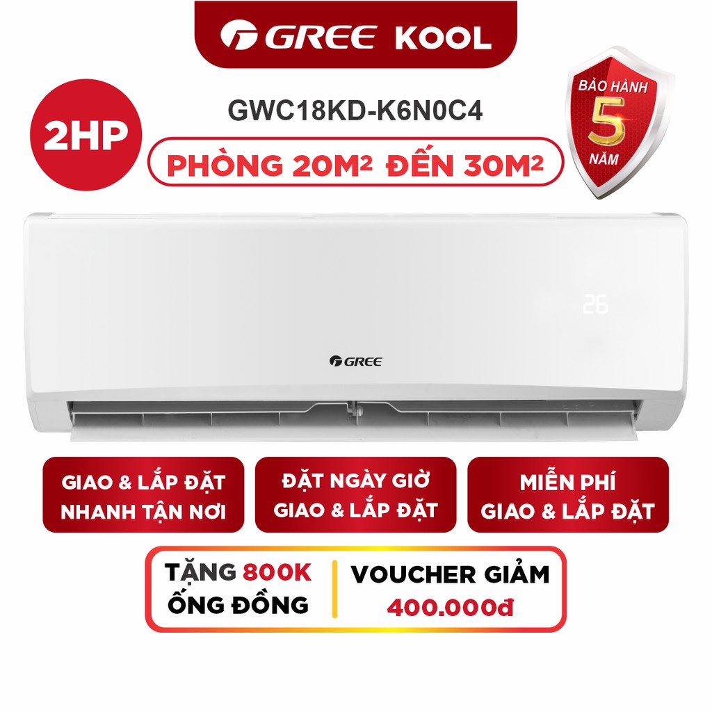 Máy Lạnh GREE KOLL 2.0 HP - Phù Hợp Phòng 20m2 Đến 30m2