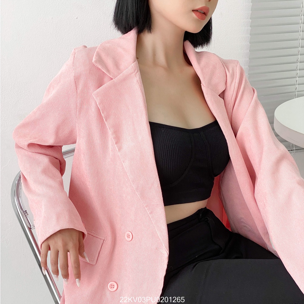 Áo khoác vest tay dài VM STYLE 2 nắp 4 nút, áo blazer thời trang ulzzang Hàn Quốc P449 22KV03PU0201