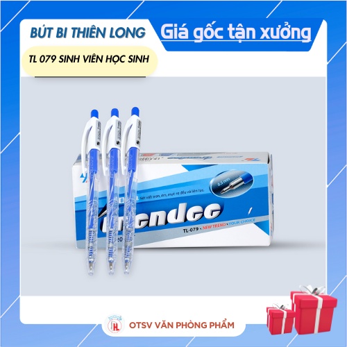 Bút gel bi THIÊN LONG TL - 079 chính hãng, nét 0.5 mực xanh,đen,đỏ. Nắm cầm chắc chắn và cứng cáp, mực viết êm và mượt