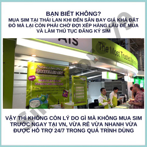 Sim du lịch Thái Lan AIS TRAVELER 15GB tốc độ 4G/5G tối đa của nhà mạng