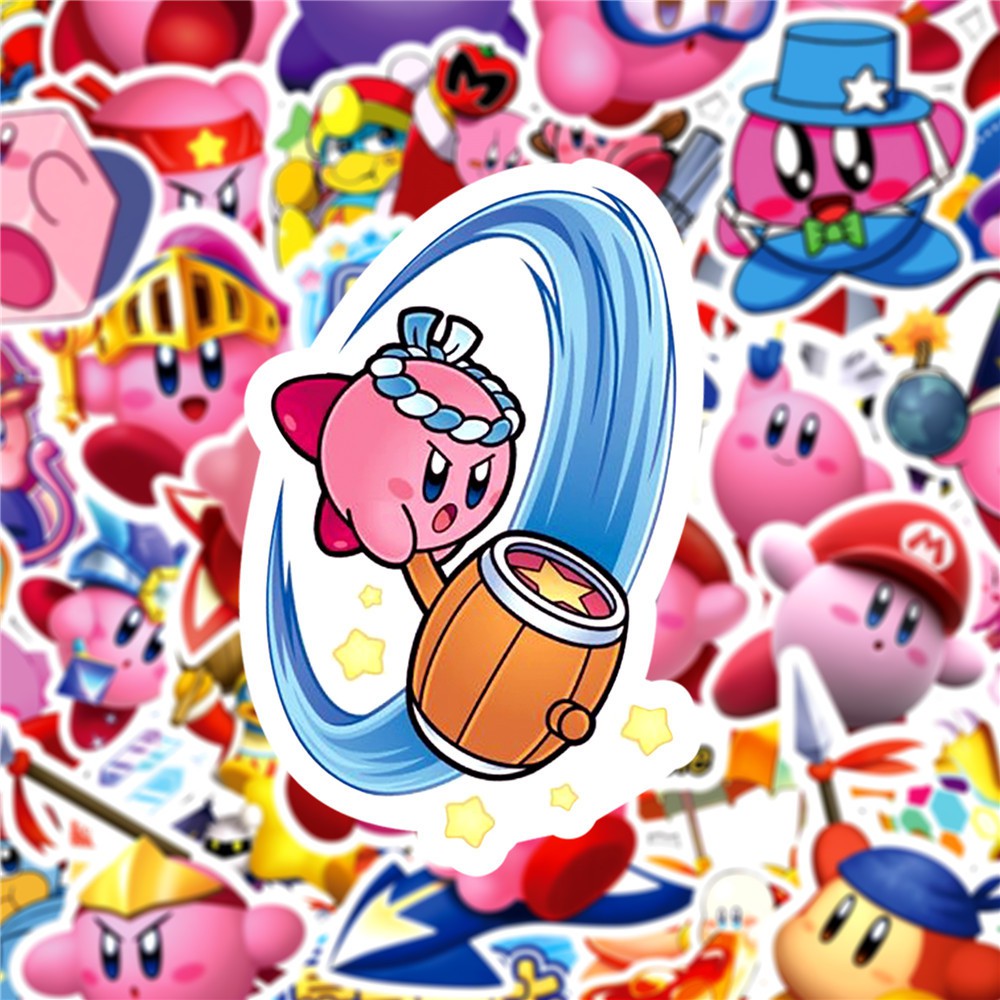 Set 50 miếng sticker dán trang trí hình game Kirby đáng yêu