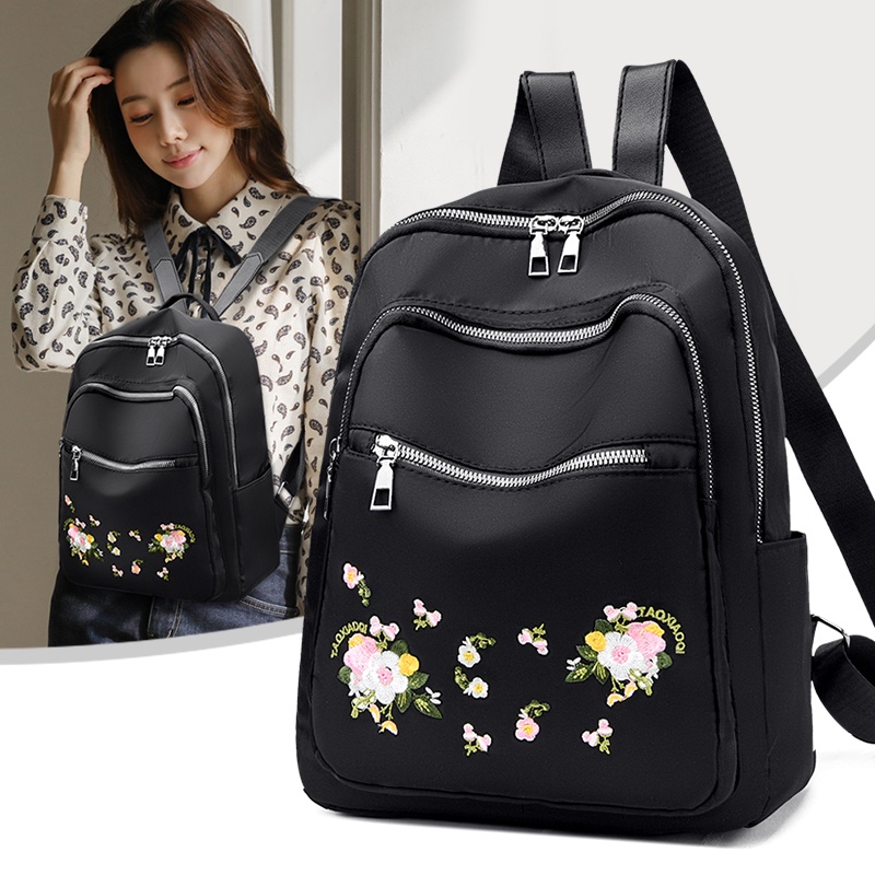 Ba Lô Vải Oxford Thêu Họa Tiết Thời Trang Cho Nữ
