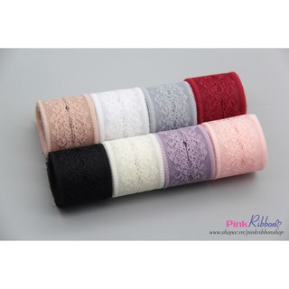 Set 5M Ren lưới hoa nhiều màu cỡ 4cm, phụ liệu may mặc, phụ kiện tóc, nơ kẹp, nơ bờm, viền váy áo