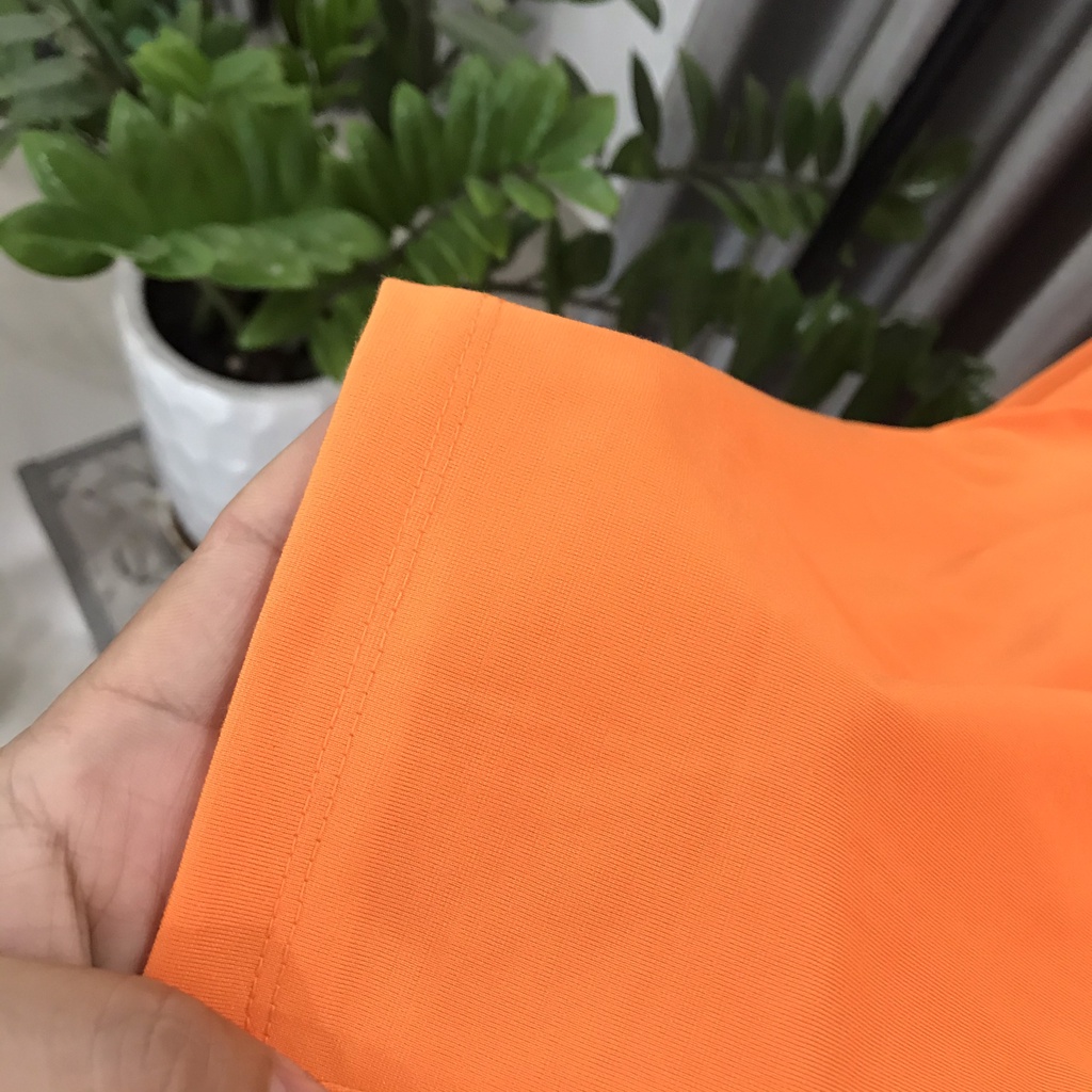 Áo Thun Tay Lỡ Thời Trang 24h Tay Lửng Màu Cam Nhạt Nam Nữ Free Size