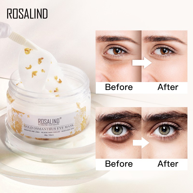 Bộ 50 mặt nạ mắt vàng hoa mộc thương hiệu ROSALIND