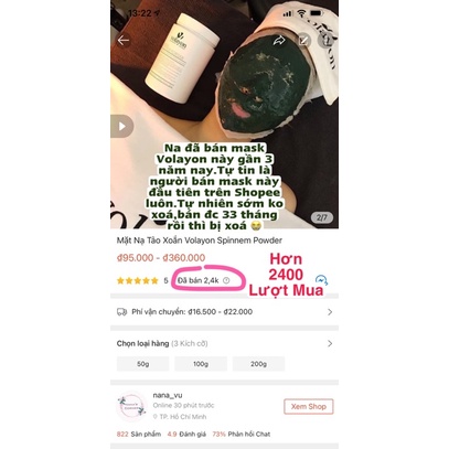 Mặt Nạ Tảo Xoắn Volayon