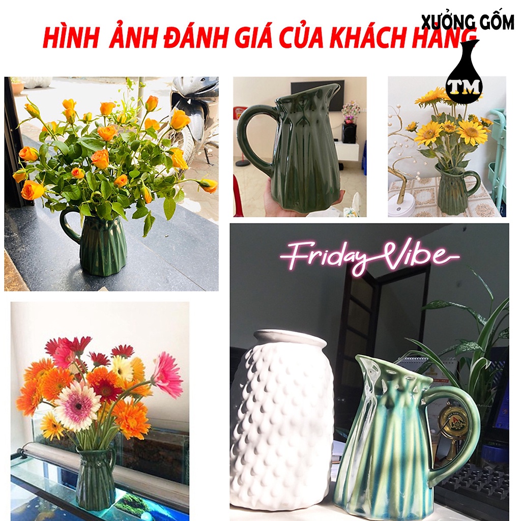 Lọ Hoa Men Xanh Dáng Bình Sữa Thấp Men Hoả Biến Xưởng Gốm TM Bát Tràng