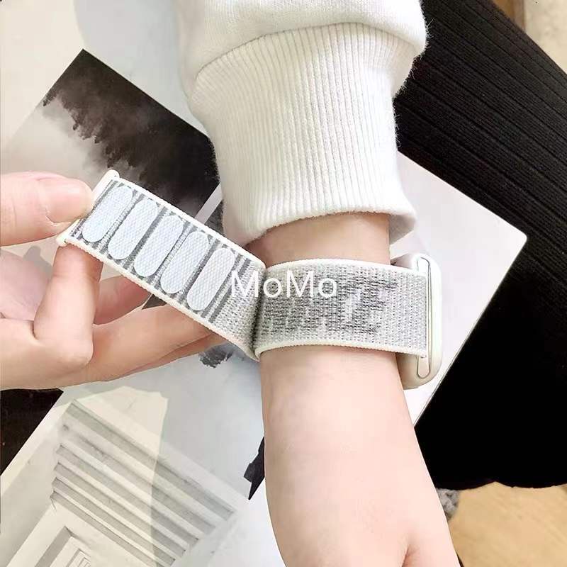Dây Đeo Nylon Thoáng Khí Thay Thế Cho Đồng Hồ Thông Minh Apple Watch Series 7 6 5 SE 4 3 45mm 41mm 38MM 42MM 40MM 44MM