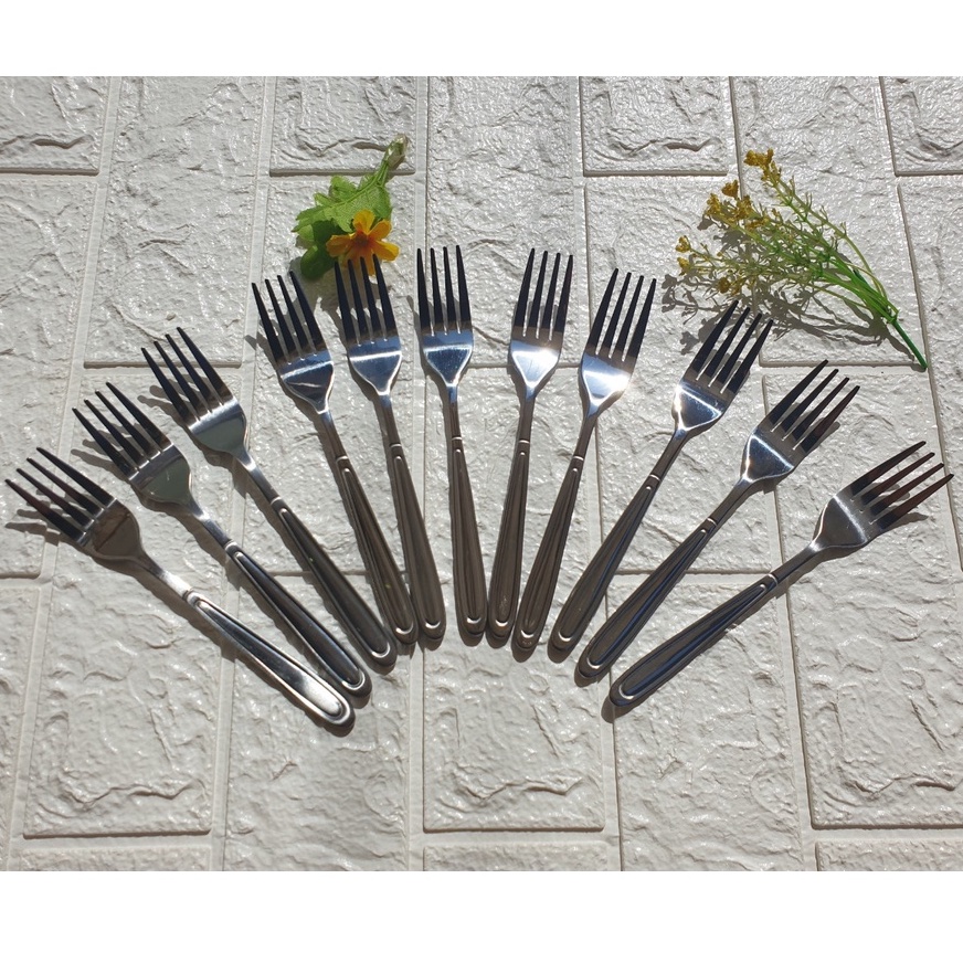 Dĩa Ăn Piza, Hoa Quả, Mì Ý, Inox 304 Dày Dặn, Sáng Bóng Loại To 4 Răng KT: 18x2.5cm (ảnh thật)