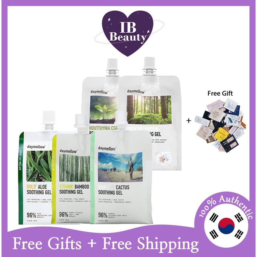 Houttuynia Cordata Real/Snow Mushroon Rea/Vitamin Bamboo/Gold Aloe/Diamond Cactus  Soothing Gel 300g
