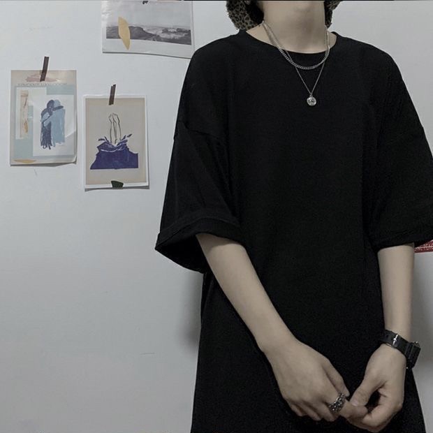 Áo Thun Trơn Đen Basic Tay Lỡ Form Rộng UNISEX Ulzzang