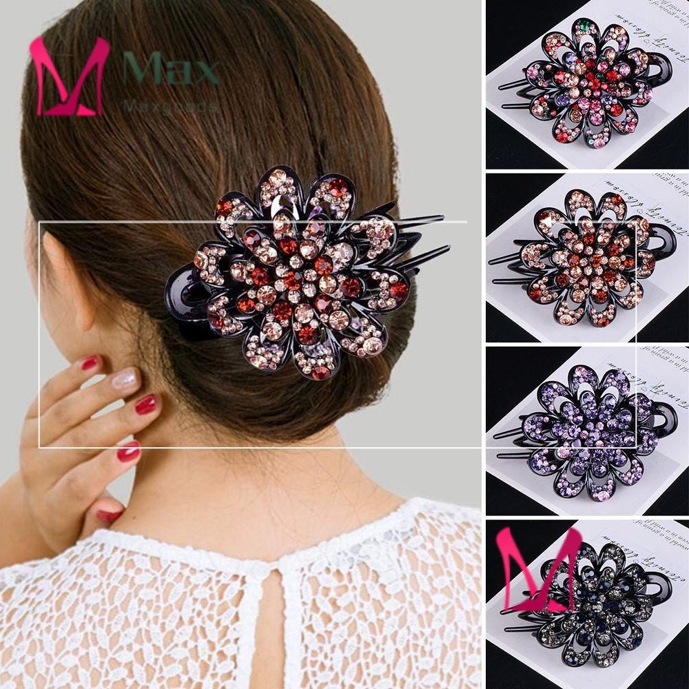 Kẹp tóc mỏ vịt đính đá phong cách cổ điển thời trang cho nữ