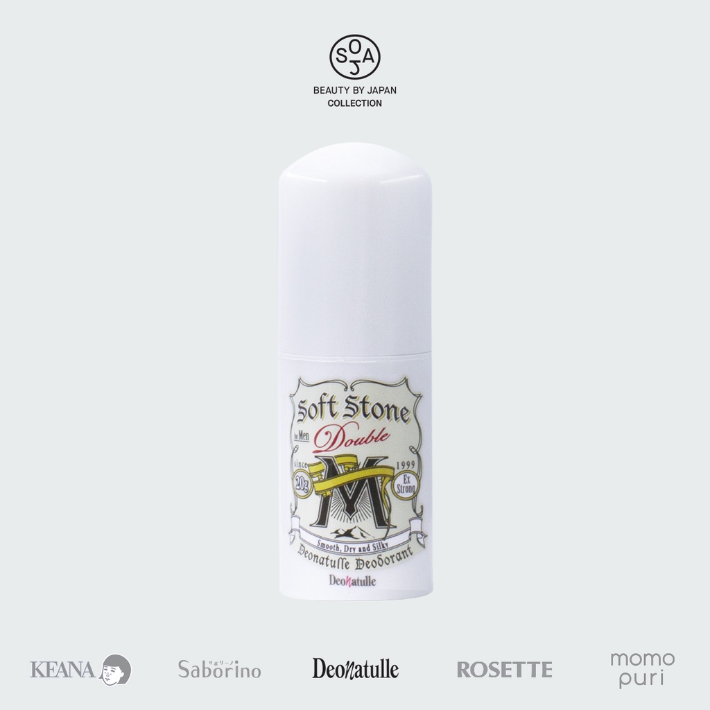 Lăn Khử Mùi Đá Khoáng Dạng Sáp Cho Nam Deonatulle Soft Stone Double Non-Menthol For Men 20G