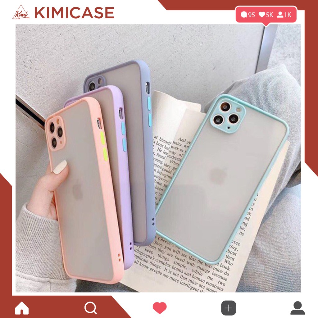 Ôp iphone 6 / 6s / 6+ / 7 / 8 / 7+ / 8+ / x / xs / xr / xs max / 11 / 11 pro / 11 pro max bảo vệ cam nổi lưng nhám | BigBuy360 - bigbuy360.vn