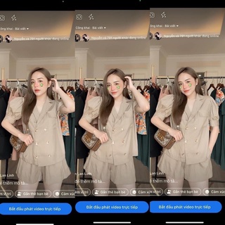 Sét bộ cổ vest tay bồng