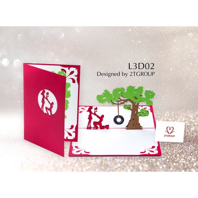 Thiệp 3d tình yêu cầu hôn