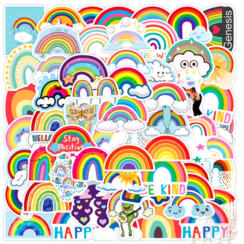 Bộ 100 Cái/Bộ ❉ Xin chào! Meet Rainbow - Hình Dán Cầu Vồng Encounter Cầu Vồng ❉ Sticker Dán Tường Chống Thấm Nước Thời Trang