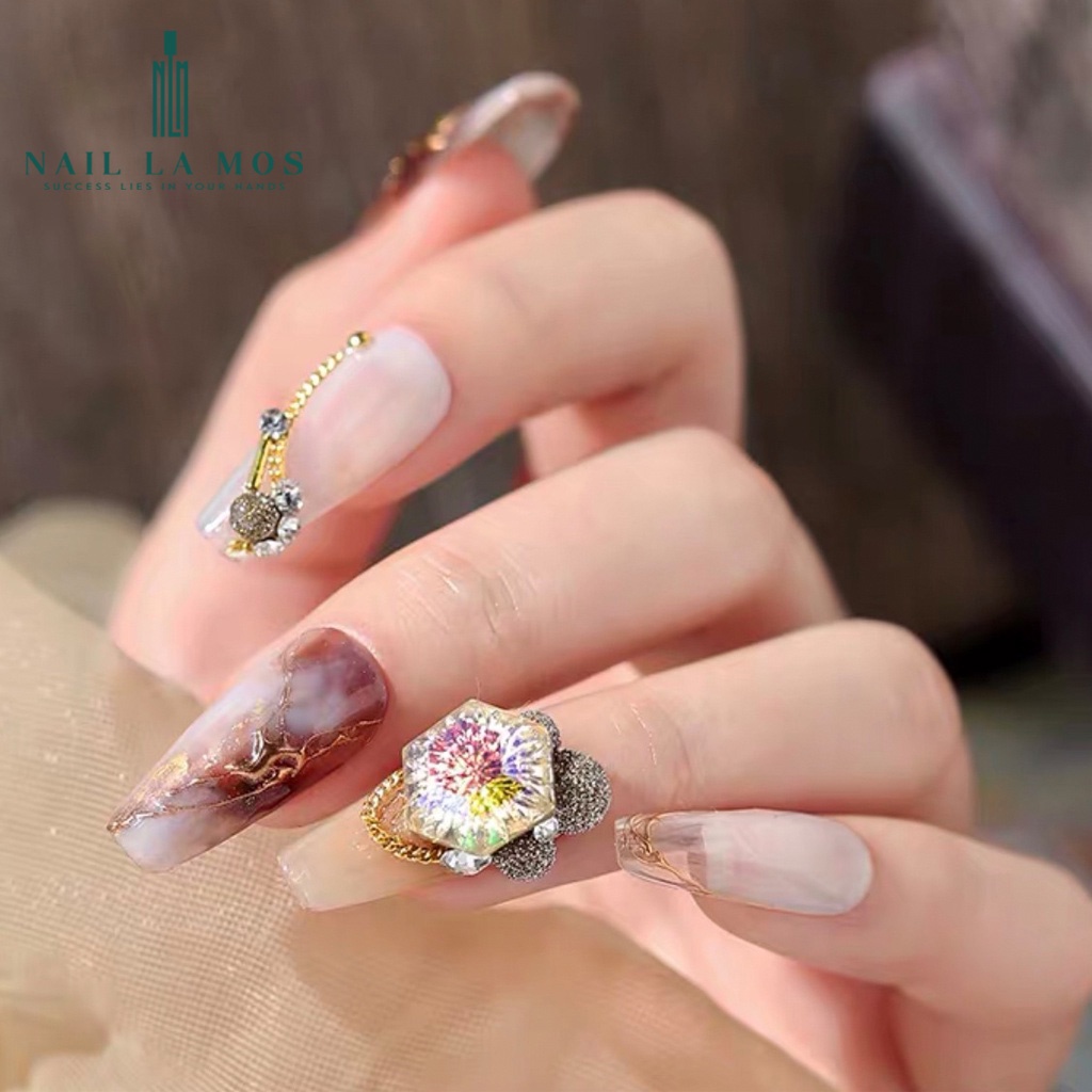 Đá khối nail cao cấp rất sáng - đá khối giả Úc có nhiều khía tạo hình mắt mèo độc lạ sang chảnh