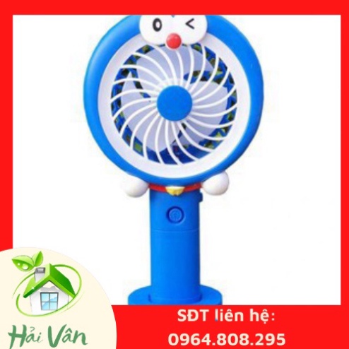 Quạt tích điện cầm tay mini hình chú doremon, kitty, micky ngộ nghĩnh