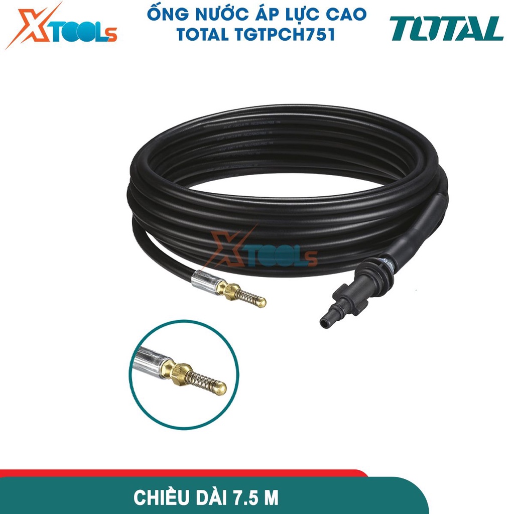 Ống nước áp lực cao TGTPCH751 7.5m, dây xịt rửa chịu áp lực 150bar (2175psi) gọn nhẹ, chống gập gãy [CHÍNH HÃNG][XTOOLS]