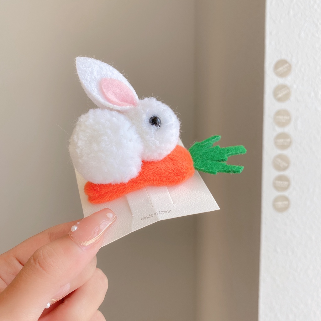 Kẹp tóc mái hình thỏ yêu cà rốt dễ thương phong cách Nhật Hàn dành cho bạn nữ dùng khi muốn tẩy trang