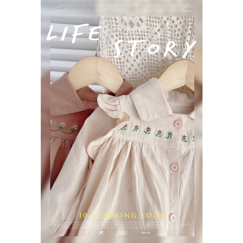 Váy thu dài tay CỔ ĐỨC màu trơn cho bé gái 1-5 tuổi ( Mã V130504)