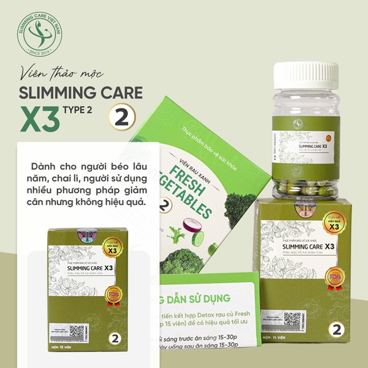 [Phiên Bản Cao Cấp X3] Viên Thảo Mộc Giảm cân Slimming Care X3 Siêu Mạnh.