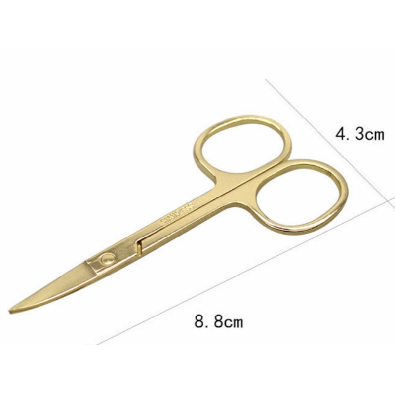 Kéo Cắt Tỉa Lông Mày / Móng Mũi Đầu Tròn Bằng Thép Không Gỉ Tiện Dụng